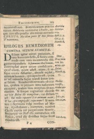 Epilogus Remediorum Contra Vitium Avaritiae
