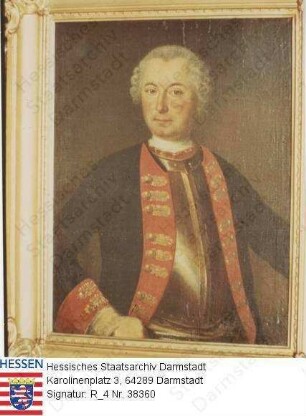 Tiedemann-Brandis, Franz Gerhard v. (1722-1783) / Porträt in Uniform, stehend, Halbfigur