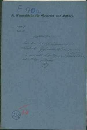 Patent des Friedrich Geßwein, Werkmeister in Cannstatt auf eine neue Konstruktion von Windrädern mit Selbstregulierung