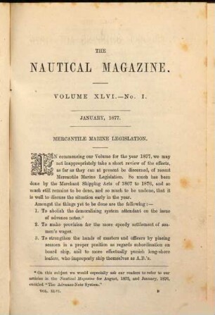 Nautical magazine : a magazine for those interested in ships and the sea. 46,a. 1877