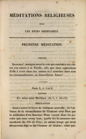 Recueil de méditations et de prières pour servir au culte domestique