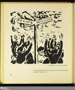 Bombardements und Vergeltungsmassnahme : Zeichnung aus "La feuille", Genf 1917/20