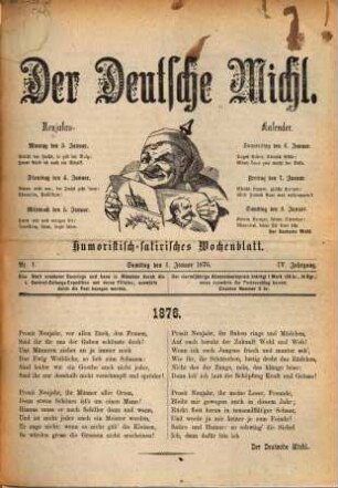 Der deutsche Michl : humoristisch-satirisches Wochenblatt, 1876 = Jg. 4