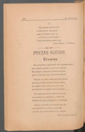 El verso : Poetas nuevos