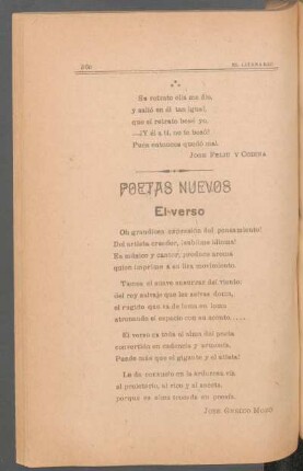 El verso : Poetas nuevos