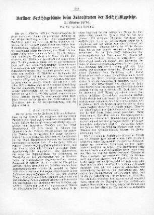 Berliner Gerichtsgebäude beim Inkrafttreten der Reichsjustizgesetze