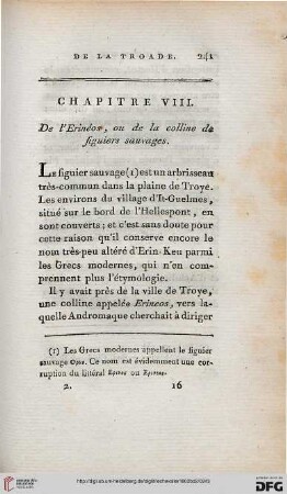 Chapitre VIII: De l’Erinéos, ou de la colline de figuiers sauvages