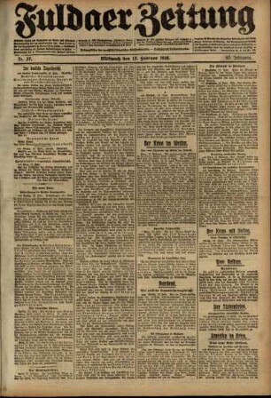 Ausgabe vom Mittwoch, den 13. Februar 1918.