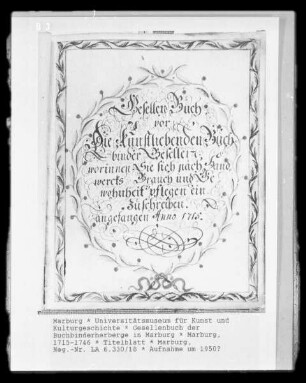 Gesellenbuch der Buchbinderherberge in Marburg —