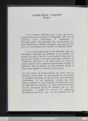 Communiqué Conjoint (Projet)