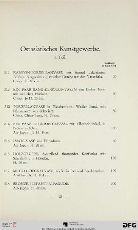 Ostasiatisches Kunstgewerbe (I. Teil) (Nr. 311-325)