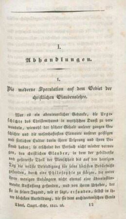 171-225 Die moderne Speculation auf dem Gebiet der christlichen Glaubenslehre