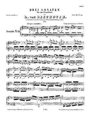 Beethoven's Werke. 156 = Serie 16: Sonaten für das Pianoforte, Dritter Band, Sonate : [WoO 47,1]