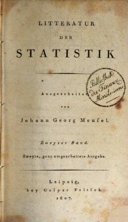 Litteratur der Statistik. 2