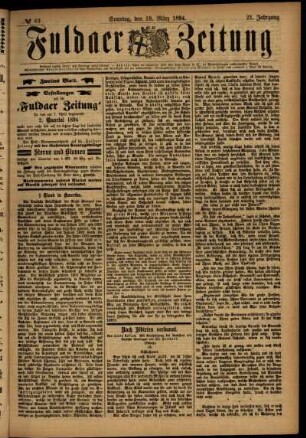 Zweite Ausgabe vom Sonntag, den 18. März 1894.