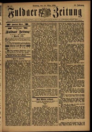 Zweite Ausgabe vom Sonntag, den 18. März 1894.