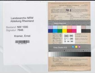 Entnazifizierung Ernst Kramer, geb. 29.03.1893 (Maschinist)