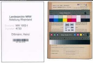 Entnazifizierung Heinz Dittmann, geb. 08.12.1913 (Kaufm.Angestellter)