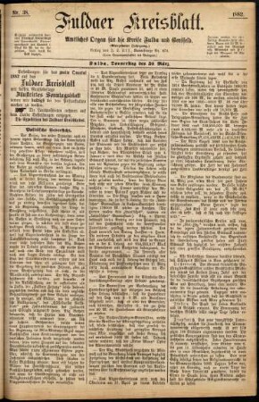 Ausgabe vom Donnerstag, den 30. März 1882.