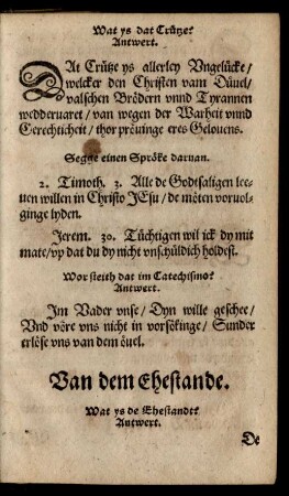 Van dem Ehestande.