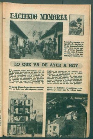 Haciendo memoria: Lo que va de ayer a hoy