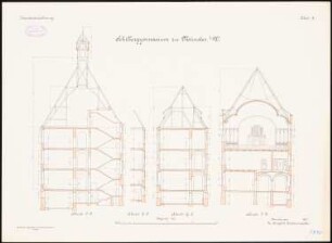 Schillergymnasium, Münster: Querschnitte 1:100