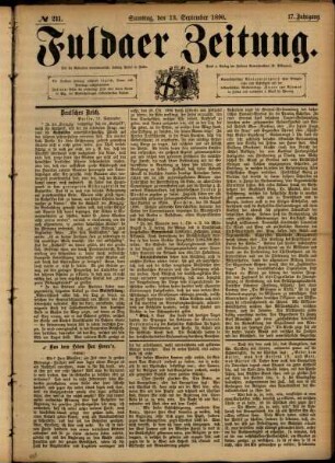 Ausgabe vom Samstag, den 13. September 1890.