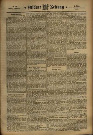 Zweite Ausgabe vom Samstag, den 09. September 1911.