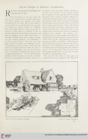 Recent designs in domestic architecture