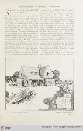 Recent designs in domestic architecture