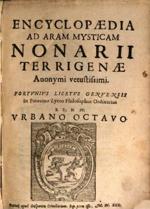 Encyclopaedia ad aram mysticam Nonarii Terrigenae