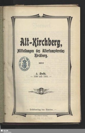 2.1909/10: Alt-Kirchberg : Mitteilungen des Altertumsvereins Kirchberg