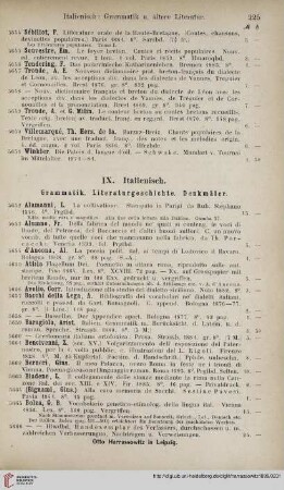 IX. Italienisch (Nr. 5652 - 5792)