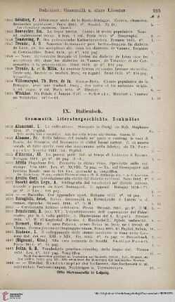 IX. Italienisch (Nr. 5652 - 5792)