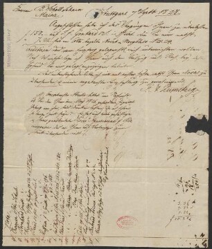Brief an B. Schott's Söhne : 07.09.1828