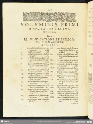 Disputatio Decima-Quinta, De Rei Vindicatione Et Publiciana In Rem Actione