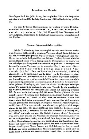 Rezensionen und Hinweise : Kirchen-, Geistes- und Kulturgeschichte