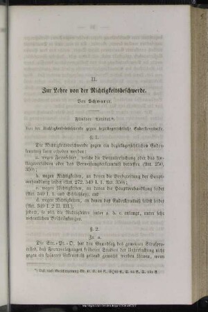 II. Zur Lehre von der Richtigkeitsbeschwerde