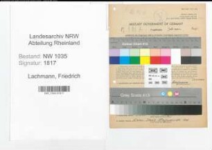 Entnazifizierung Friedrich Lachmann , geb. 10.09.1904 (Gartenmeister)