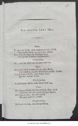 Am ersten Iuni 1801 : [Feier zum 58. Geburtstag von Christian Gotthilf Salzmann]