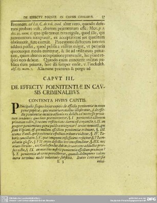Caput III. De Effectu Poenitentiae in Causis Criminalibus