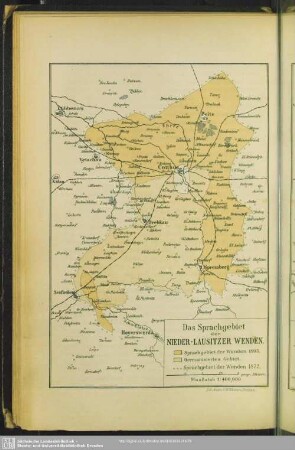 Karte. Das Sprachgebiet der Nieder-Lausitzer Wenden