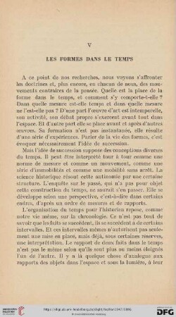 V. Les formes dans le temps