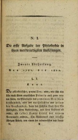 Beyträge zur leichtern Übersicht des Zustandes der Philosophie beym Anfange des 19. Jahrhunderts, 2