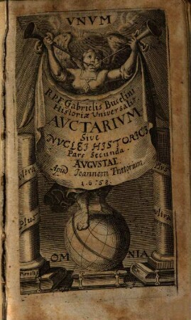 Nuclei Historiae Universalis, Cum Sacrae, Tum Prophanae Ad Dies, Annosque Relatae, Avctarivm : Varijs, utriusque Fructibus foecundum & locuples. Plurimis, tam ad Historiam ducentibus, quàm pertinentibus, Geographicis non minus, quàm Genealogicis tabellis instructum atque adornatum