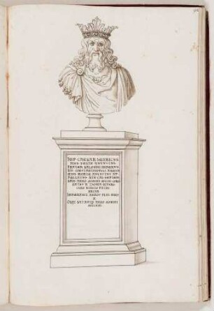 Bildnisbüste des lateinischen Kaisers Heinrich, in: Series continuata omnium Imperatorum [...], Bd. 3, Bl. 90