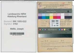 Entnazifizierung Joseph Mellis , geb. 30.04.1897 (Konditor)