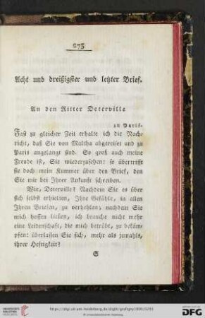 Acht und dreißigster Brief