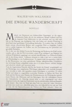 1: Die ewige Wanderschaft : Novelle