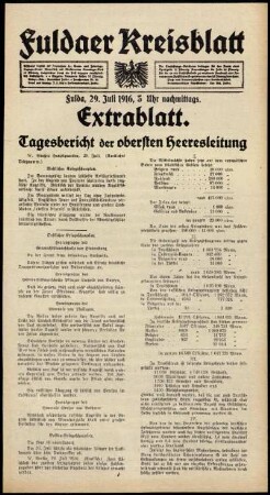 Ausgabe vom Samstag, den 29. Juli 1916.